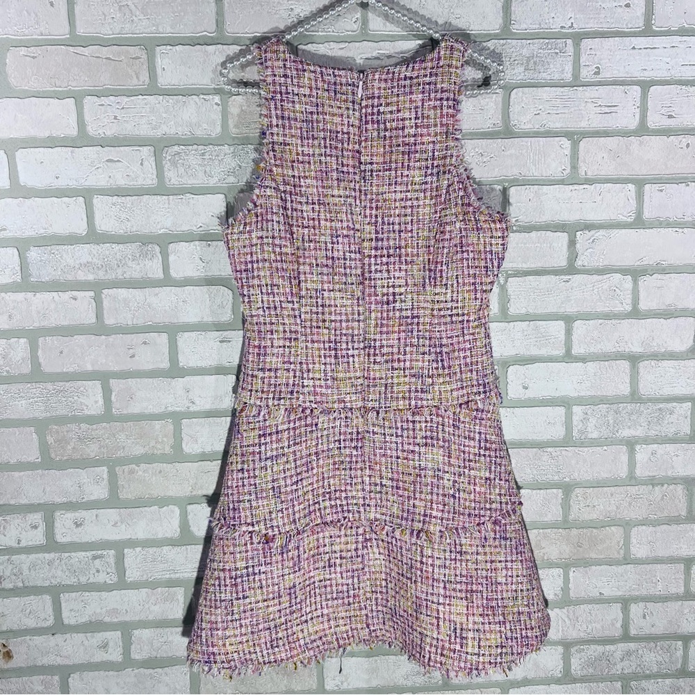 Likely Pink Multi Tweed Mini A Line Dress Size 8 - Picture 7 of 12